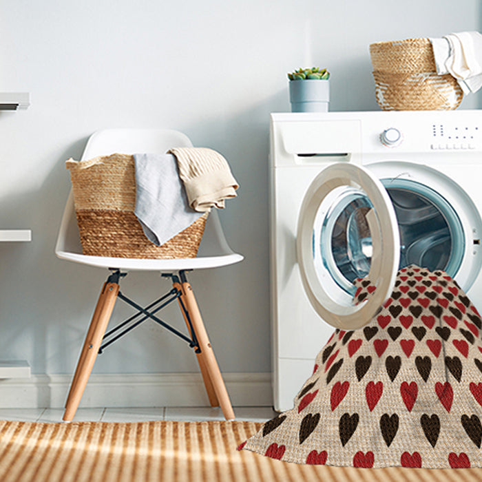 Machine Washable Transitional Deep Peach Orange Rug in a Washing Machine, wshpat1695org