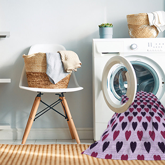 Machine Washable Transitional Blossom Pink Rug in a Washing Machine, wshpat1695pur