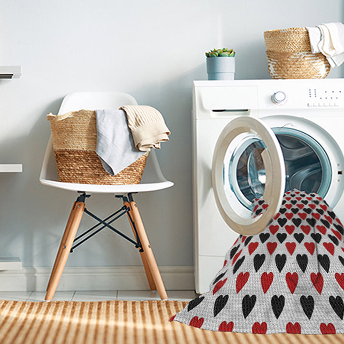 Patterned Gray Abstract Machine Washable Rug in a Washing Machine, wshpat1695