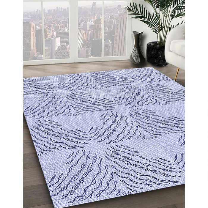 Machine Washable Transitional Lavender Blue Rug in a Family Room, wshpat1696blu