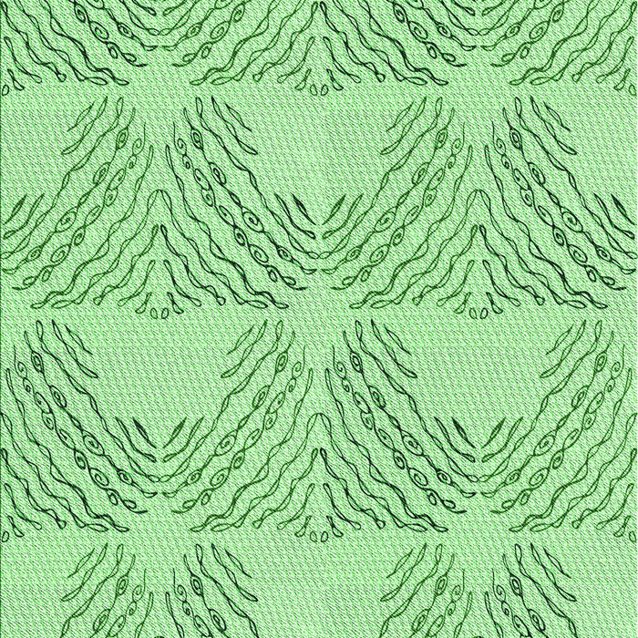 Machine Washable Transitional Light Green Rug, wshpat1696grn