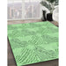 Machine Washable Transitional Light Green Rug in a Family Room, wshpat1696grn