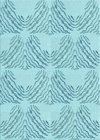 Machine Washable Transitional Blue Rug, wshpat1696lblu