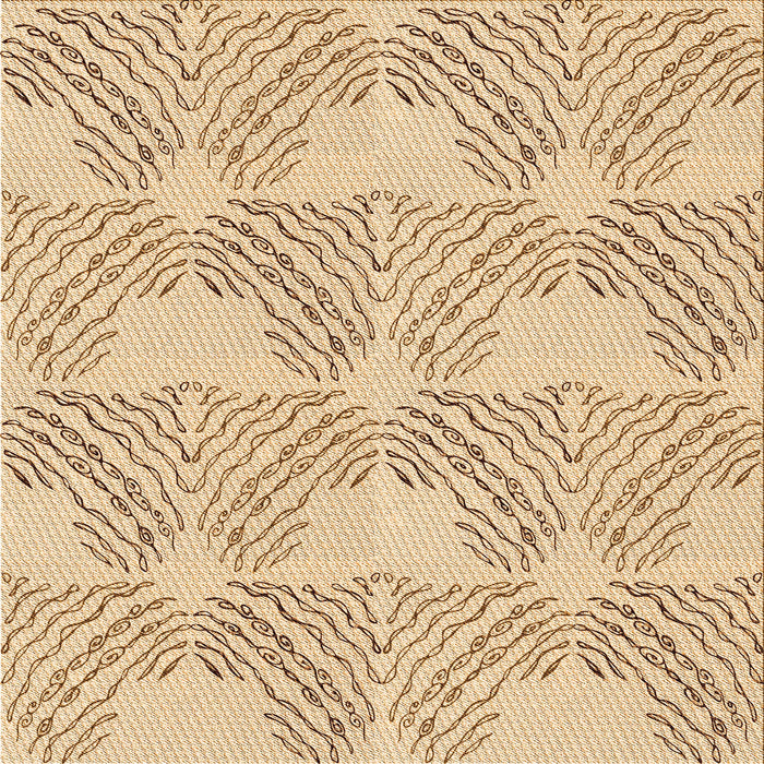 Round Machine Washable Transitional Khaki Gold Rug, wshpat1696org