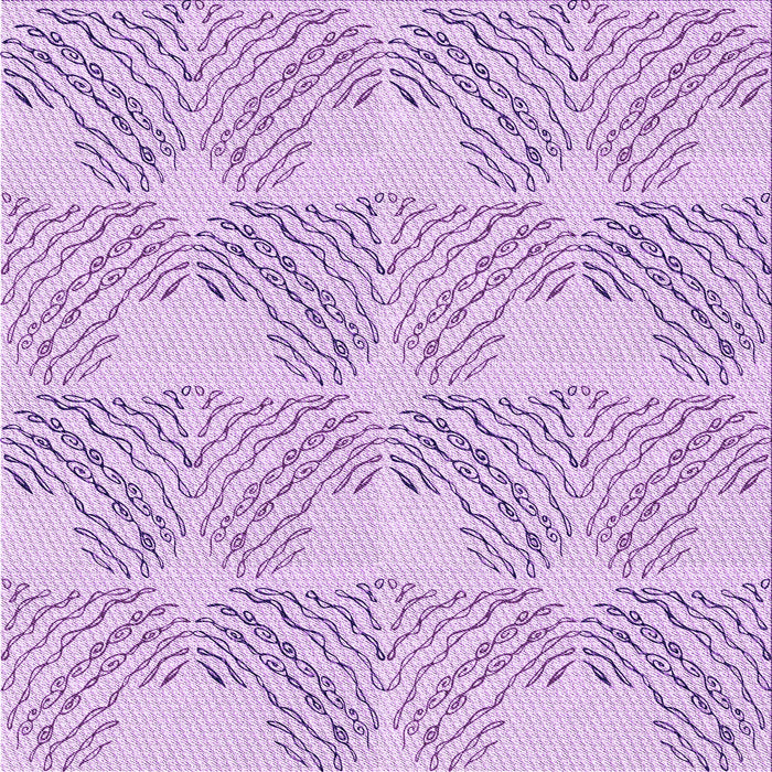 Round Machine Washable Transitional Purple Rug, wshpat1696pur