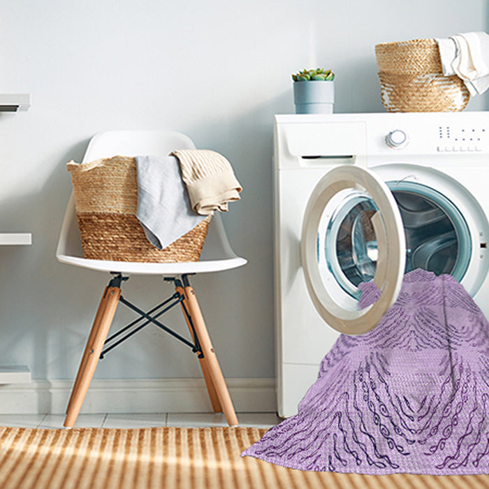 Machine Washable Transitional Purple Rug in a Washing Machine, wshpat1696pur