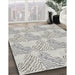 Patterned Granite Gray Abstract Machine Washable Rug in a Family Room, wshpat1696