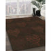 Machine Washable Transitional Black Brown Rug in a Family Room, wshpat1697brn