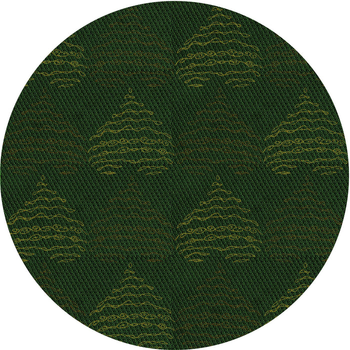 Square Machine Washable Transitional Deep Emerald Green Rug in a Living Room, wshpat1697grn