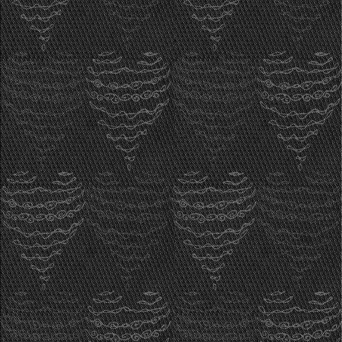 Machine Washable Transitional Black Rug, wshpat1697gry