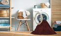 Machine Washable Transitional Black Brown Rug in a Washing Machine, wshpat1697rd