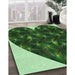 Machine Washable Transitional Green Rug in a Family Room, wshpat1698grn