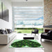 Machine Washable Transitional Green Rug in a Kitchen, wshpat1698grn