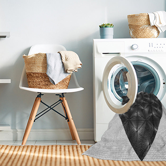 Machine Washable Transitional Charcoal Black Rug in a Washing Machine, wshpat1698gry