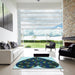 Machine Washable Transitional Deep-Sea Blue Rug in a Kitchen, wshpat1698lblu