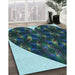 Machine Washable Transitional Deep-Sea Blue Rug in a Family Room, wshpat1698lblu