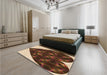 Round Machine Washable Transitional Brown Sand Brown Rug in a Office, wshpat1698org