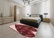 Round Machine Washable Transitional Light Coral Pink Rug in a Office, wshpat1698rd