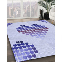 Patterned Blue Rug, pat1699blu