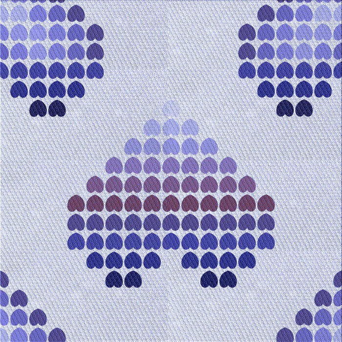 Round Machine Washable Transitional Blue Rug, wshpat1699blu