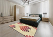 Patterned Khaki Gold Rug in a Bedroom, pat1699brn