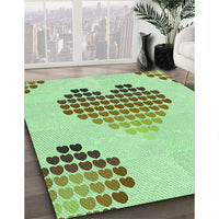 Patterned Light Green Rug, pat1699grn