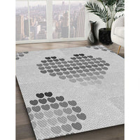 Patterned Gunmetal Gray Rug, pat1699gry