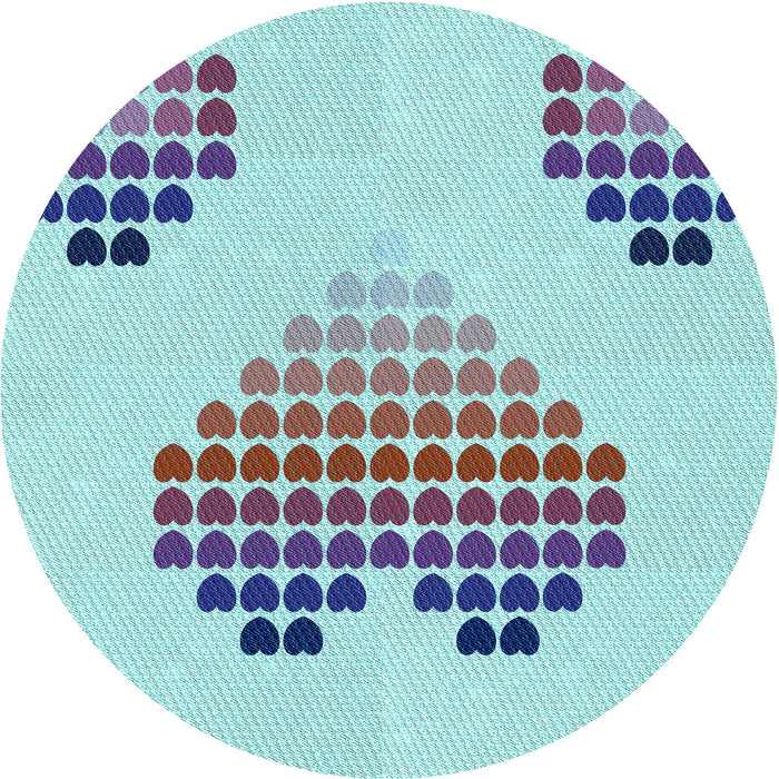 Square Machine Washable Transitional Slate Blue Grey Blue Rug in a Living Room, wshpat1699lblu