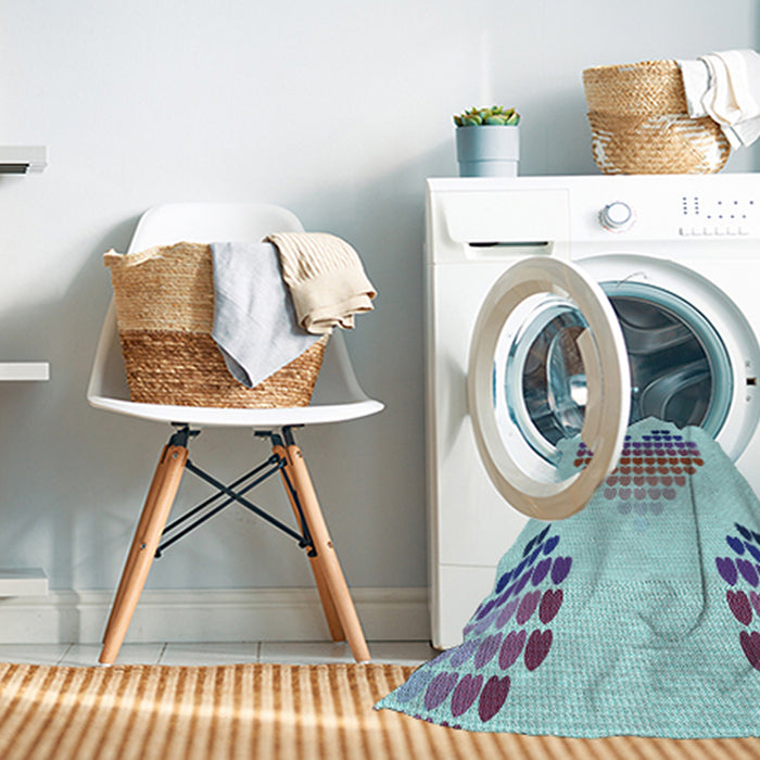 Machine Washable Transitional Slate Blue Grey Blue Rug in a Washing Machine, wshpat1699lblu
