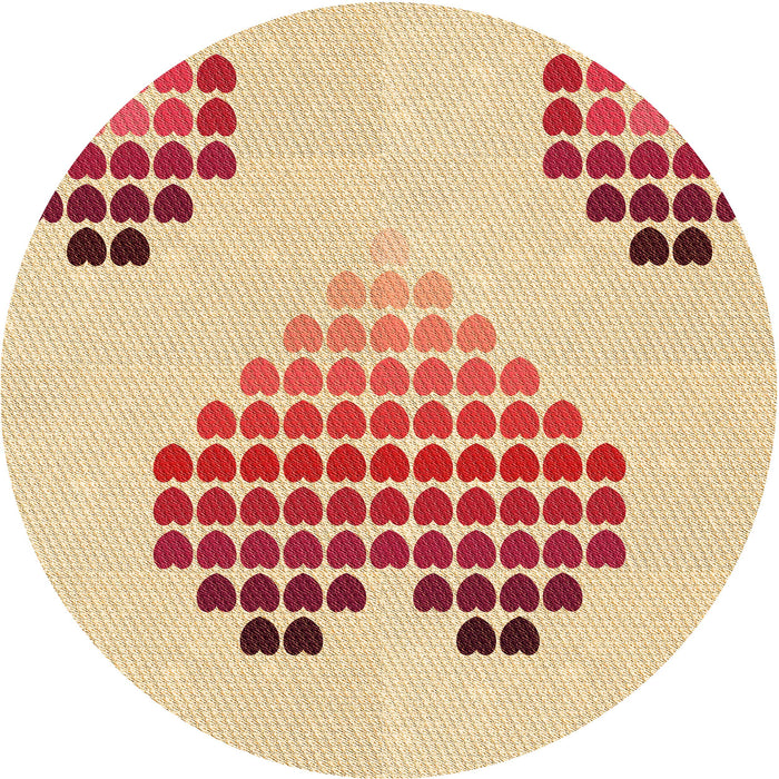 Square Patterned Khaki Gold Rug, pat1699org