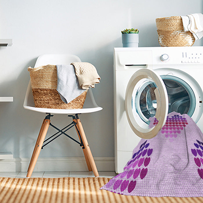Machine Washable Transitional Blossom Pink Rug in a Washing Machine, wshpat1699pur