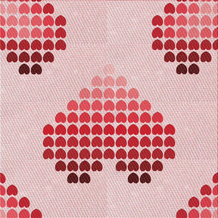 Round Patterned Red Rug, pat1699rd