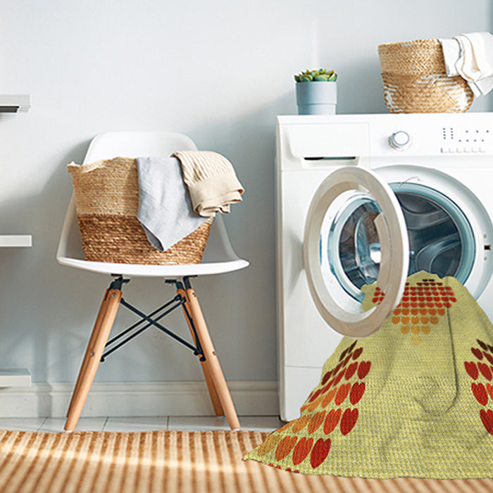 Machine Washable Transitional Orange Rug in a Washing Machine, wshpat1699yw