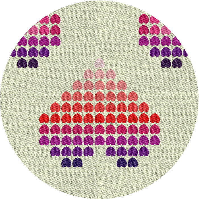 Sideview of Patterned Raspberry Purple Novelty Rug, pat1699