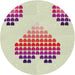 Sideview of Patterned Raspberry Purple Novelty Rug, pat1699