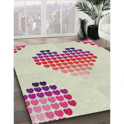 Machine Washable Transitional Raspberry Purple Rug in a Family Room, wshpat1699