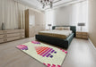 Patterned Raspberry Purple Novelty Rug in a Bedroom, pat1699