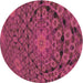 Sideview of Patterned Violet Red Pink Novelty Rug, pat169