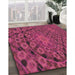 Patterned Violet Red Pink Novelty Rug in Family Room, pat169