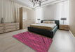 Patterned Violet Red Pink Novelty Rug in a Bedroom, pat169