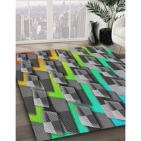 Patterned Dark Sea Green Novelty Rug, pat16