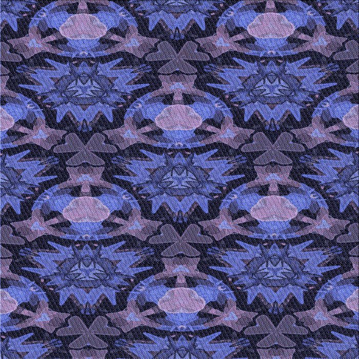 Round Patterned Midnight Blue Rug, pat17blu