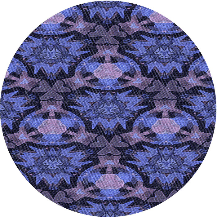 Square Patterned Midnight Blue Rug, pat17blu