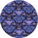 Square Patterned Midnight Blue Rug, pat17blu