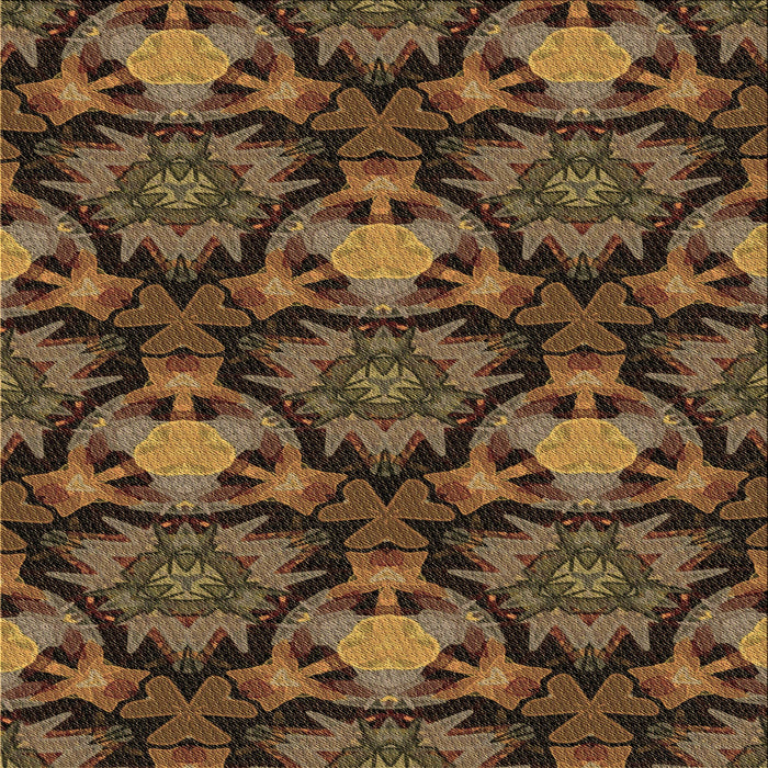 Round Patterned Light Brown Rug, pat17brn