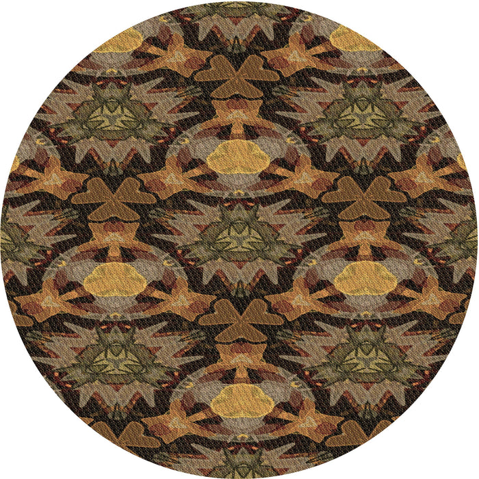 Square Patterned Light Brown Rug, pat17brn
