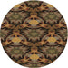 Square Patterned Light Brown Rug, pat17brn