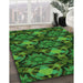 Patterned Dark Forest Green Rug in Family Room, pat17grn