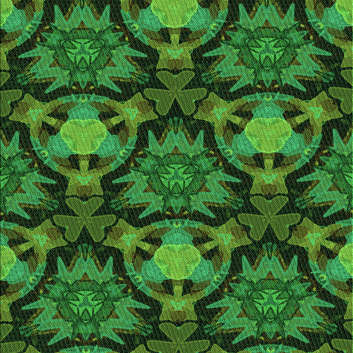 Machine Washable Transitional Dark Forest Green Rug, wshpat17grn