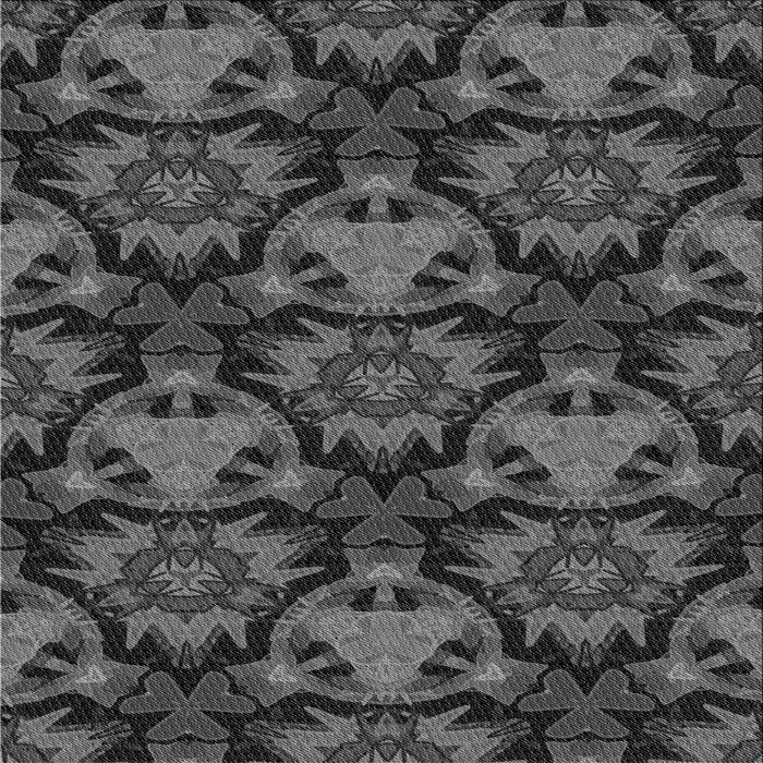 Round Machine Washable Transitional Charcoal Black Rug, wshpat17gry